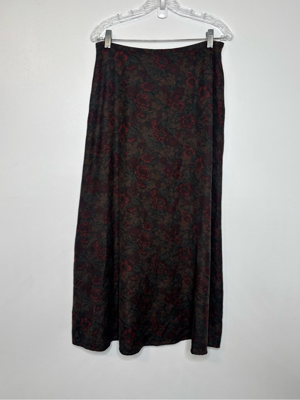 vintage Lauren Ralph Lauren dark floral 100% silk maxi skirt